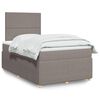 vidaXL Cama box spring con colch&oacute;n tela gris taupe 120x200 cm
