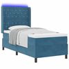 vidaXL Cama tipo Box Spring con colch&oacute;n Azul 90 x 190 cm Terciopelo