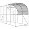 vidaXL Gallinero Contra la Pared Plateado 400 x 100 x 215 cm