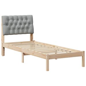 vidaXL Estructura de Cama con Cabecera Tapizada Marr&oacute;n 80 x 200 cm