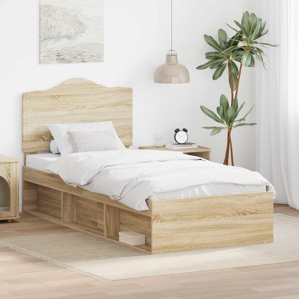 vidaXL Estructura de cama Sonoma 100 x 200 cm Madera de pino macizo
