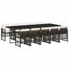 vidaXL Set comedor de jard&iacute;n 11 pzas y cojines rat&aacute;n sint&eacute;tico marr&oacute;n