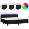 vidaXL Cama box spring con colch&oacute;n LED tela negro 200x200 cm