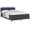 vidaXL Cama Box Spring LED con colch&oacute;n Marr&oacute;n Oscuro 140 x 190 cm tela