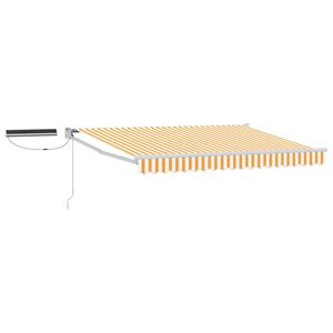 vidaXL Toldo Retr&aacute;ctil El&eacute;ctrico Amarillo y blanco 3 x 2 m