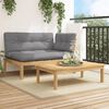 vidaXL Set de sof&aacute;s de palets de jard&iacute;n y cojines 2 pzas madera acacia