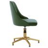 vidaXL Silla de comedor giratoria de terciopelo verde oscuro