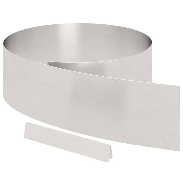 vidaXL Borde de C&eacute;sped Plateado 450 x 0.05 x 15 cm Acero inoxidable
