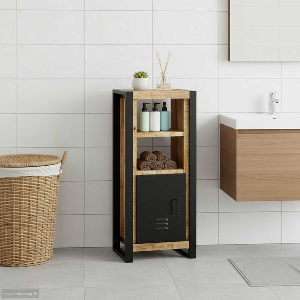 vidaXL Mueble de Cuarto de Baño Marrón Madera de mango maciza