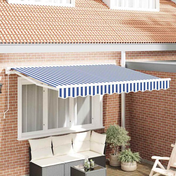 vidaXL Toldo Retr&aacute;ctil Manual Azul y 250 x 200 cm Aluminio y Tela