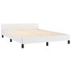 vidaXL Estructura de cama sin colch&oacute;n cuero sint&eacute;tico blanco 140x190cm