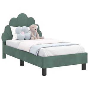 vidaXL Estructura de cama para ni&ntilde;os peque&ntilde;os con cabecera Verde Mar