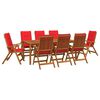 vidaXL Conjunto de comedor de jard&iacute;n de 9 piezas Natural