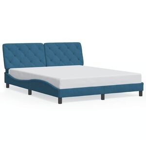 vidaXL Estructura de cama sin colch&oacute;n terciopelo azul 160x200 cm