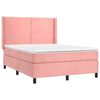 vidaXL Cama box spring con colch&oacute;n terciopelo rosa 140x200 cm