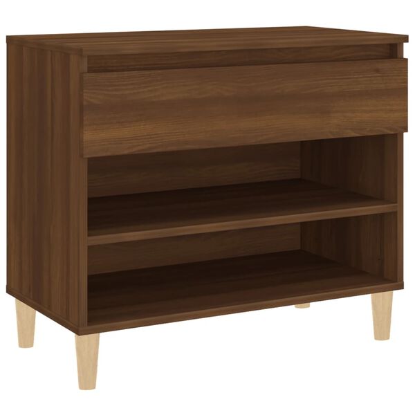 vidaXL Mueble zapatero madera contrachapada roble marrón 70x36x60 cm