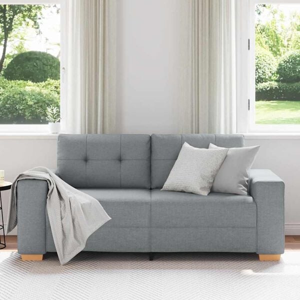 vidaXL Sof&aacute; Loveseat gris claro 180x77x82 cm de tela