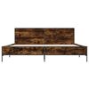 vidaXL Estructura cama madera ingenier&iacute;a metal roble ahumado 200x200cm