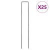 vidaXL Clavijas de tierra forma U 25 uds acero galvanizado 20x4 cm