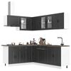 vidaXL Mueble de cocina Porto negra 11 piezas madera contrachapada