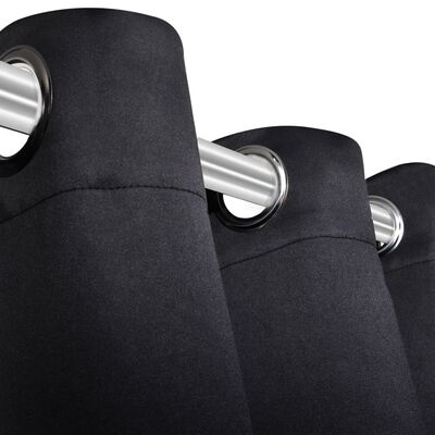 vidaXL Cortina opaca con ojales de metal 270x245 cm negra