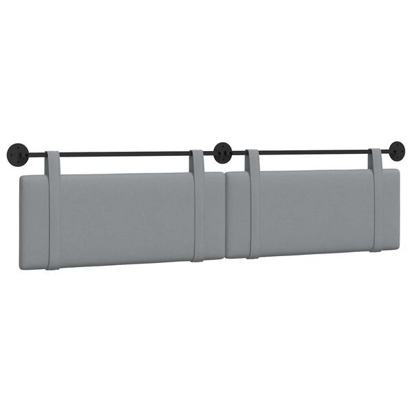 vidaXL Cabecera Colgante Liso Gris Claro 210 x 55 x 5 cm tela