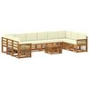 vidaXL Conjunto de sof&aacute;s de exterior 8 uds. Natural y Crema