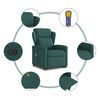 vidaXL Sill&oacute;n masaje el&eacute;ctrico reclinable elevable tela verde oscuro