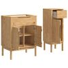 vidaXL Juego de muebles de ba&ntilde;o con caj&oacute;n FLORO 2 pcs Marr&oacute;n cera