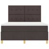 vidaXL Cama tipo Box Spring Marr&oacute;n oscuro 140 x 190 cm tela