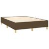vidaXL Cama box spring colch&oacute;n luces LED tela marr&oacute;n oscuro 140x190 cm