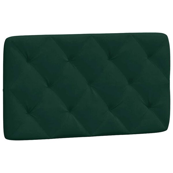 vidaXL Cabecero de cama acolchado terciopelo verde oscuro 80 cm