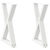 vidaXL Patas para mesa de comedor (2 unidades), color blanco, 60 x 72-73,3 cm, acero