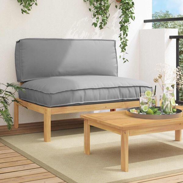 vidaXL Juego de Sof&aacute; Gris 120 x 92 x 69 cm Madera de Acacia S&oacute;lida