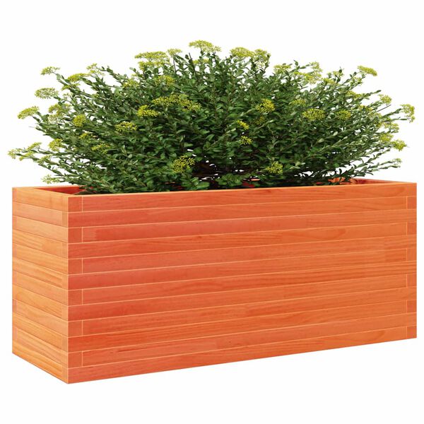 vidaXL Jardinera de madera maciza de pino marr&oacute;n cera 110x40x46 cm