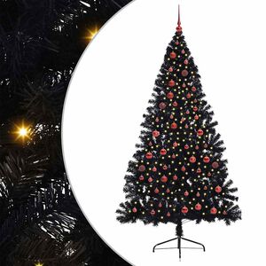 vidaXL &Aacute;rbol de Navidad Artificial Preiluminado Negro 210 cm PVC