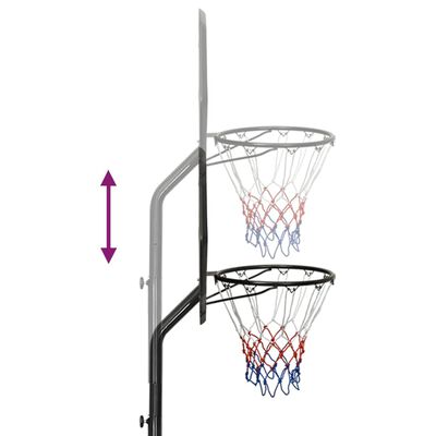vidaXL Canasta de baloncesto polietileno negro 282-352 cm