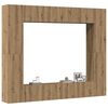 vidaXL Mueble para TV de pared madera contrachapada artesanal 8 piezas