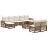 vidaXL Conjunto de sof&aacute;s de jard&iacute;n 10 pcs Beige y blanco crema