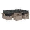 vidaXL Set de sof&aacute;s de jard&iacute;n 8 pzas y cojines rat&aacute;n sint&eacute;tico gris