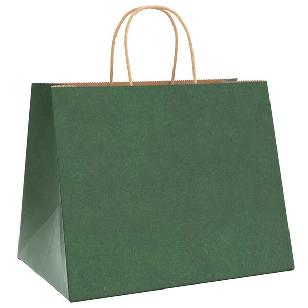 vidaXL Bolsas de papel con asas 50 uds verde 32x22x24 cm