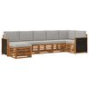 vidaXL Conjunto de sof&aacute;s de exterior 6 uds. Natural y Gris Claro