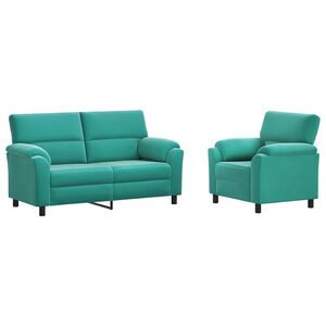 vidaXL Juego de Sof&aacute; 2 pcs Tuquesa Terciopelo