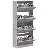 vidaXL Mueble zapatero 4 cajones abatibles gris hormig&oacute;n 80x34x187,5cm