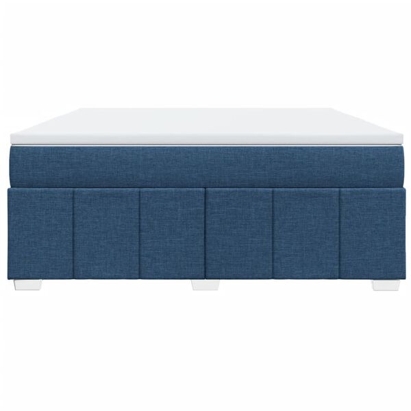 vidaXL Cama box spring con colch&oacute;n tela azul 180x200 cm