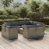 vidaXL Set de muebles de jard&iacute;n 12 pzas cojines rat&aacute;n sint&eacute;tico gris
