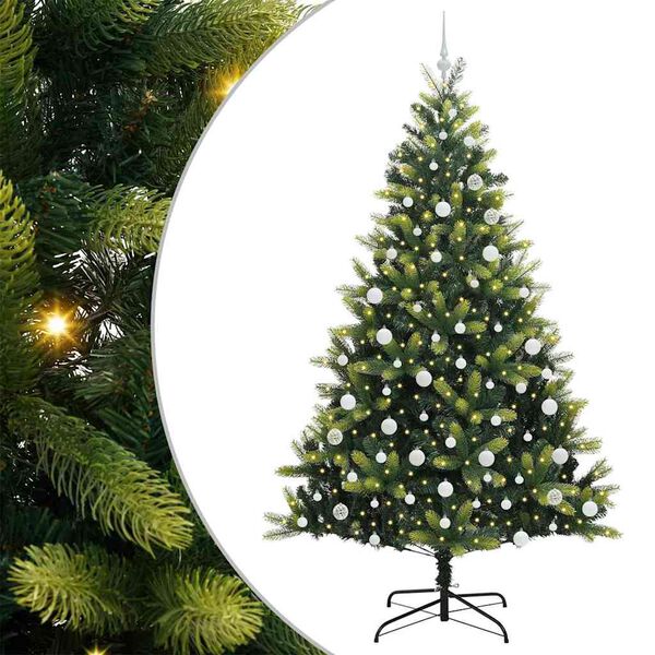 vidaXL Árbol de Navidad Artificial Plegable 300 LEDs Verde 210 cm