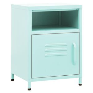 vidaXL Mesita de noche acero verde menta 35x35x51 cm
