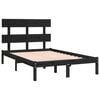 vidaXL Estructura de cama de madera maciza negra 140x190 cm