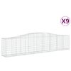 vidaXL Cestas de gaviones 9 uds forma de arco hierro 400x50x80/100 cm